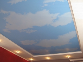 Натяжной потолок в виде неба